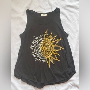L.A. Soul Black Sun & Moon Graphic Tank | Size M | Boho